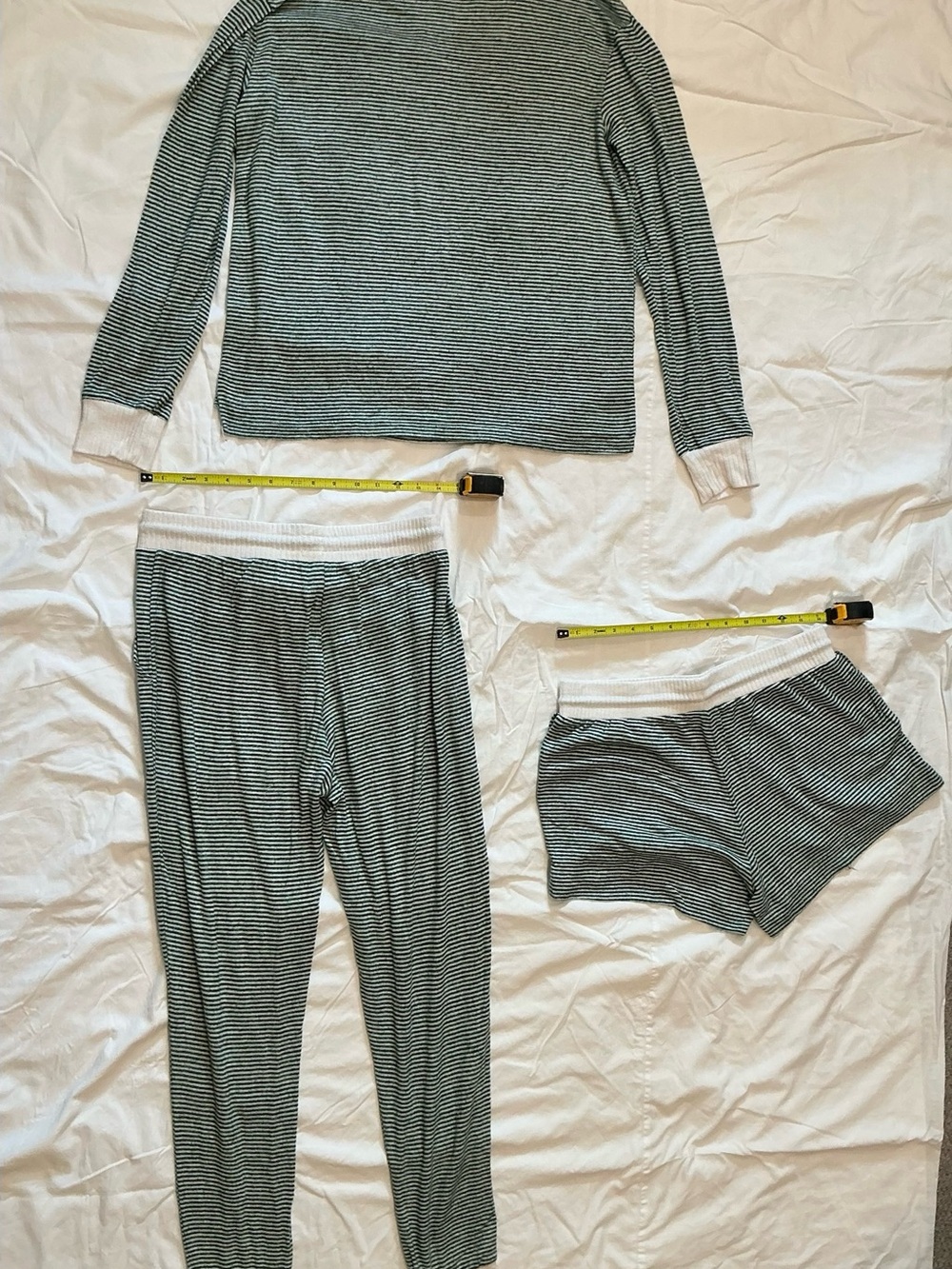 stars above Green & White Striped Pajama Set - Top, Joggers & Shorts - Picture 2 of 5